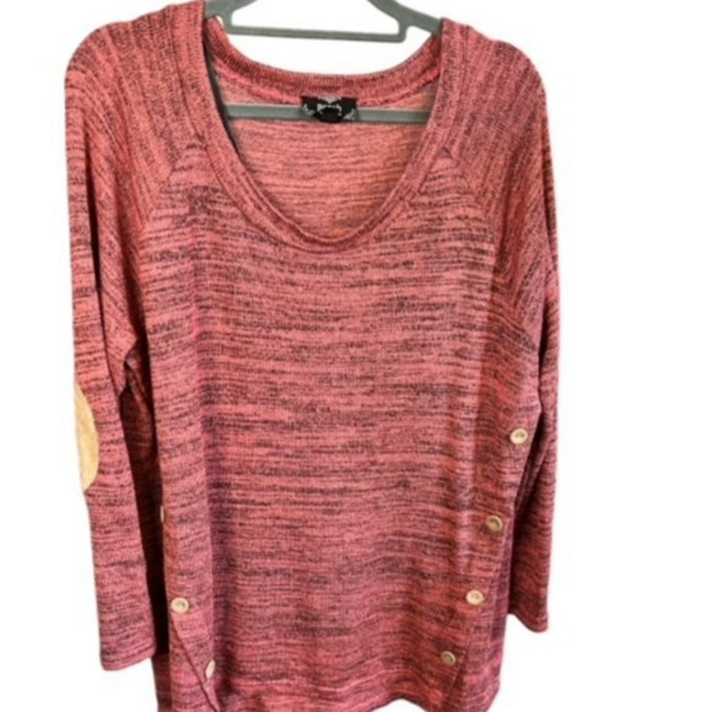 SALE!!‎ 2 for $15 blu pepper Sweater SZ 2XL Scoop Neck Padded Elbow Side Button